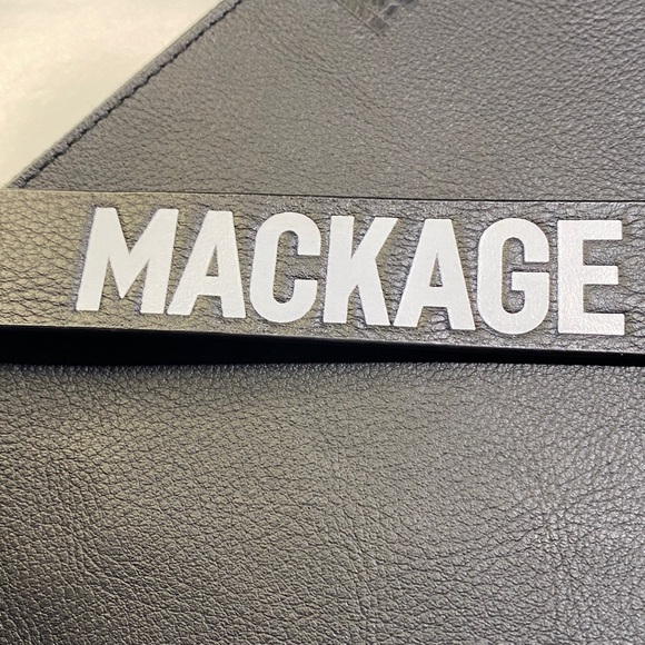 New MACKAGE Darcy Leather Bag Clutch Purse Black Top Zipper NWT - Picture 5 of 14